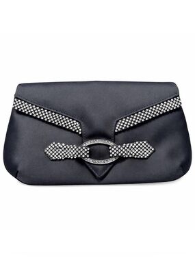 Dark Grey Evening Bag with shoulder strap by Kate Landry